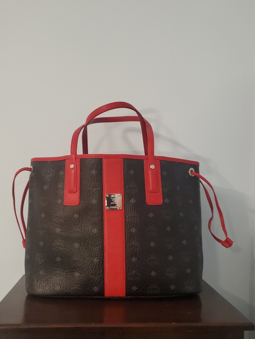 MCM Black and Red Tote Bag